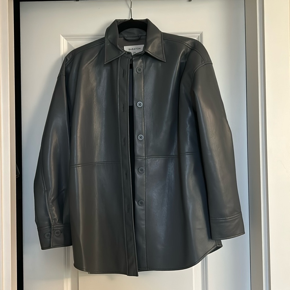 Babaton grey shirt jacket